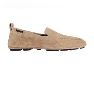 Versace Tan Suede Slip-On Driving Loafers